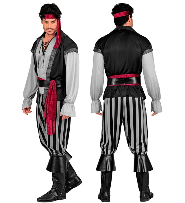Piratenkostüm Komplettset mit Hemd, Weste, Hose und Zubehör für Fasnacht