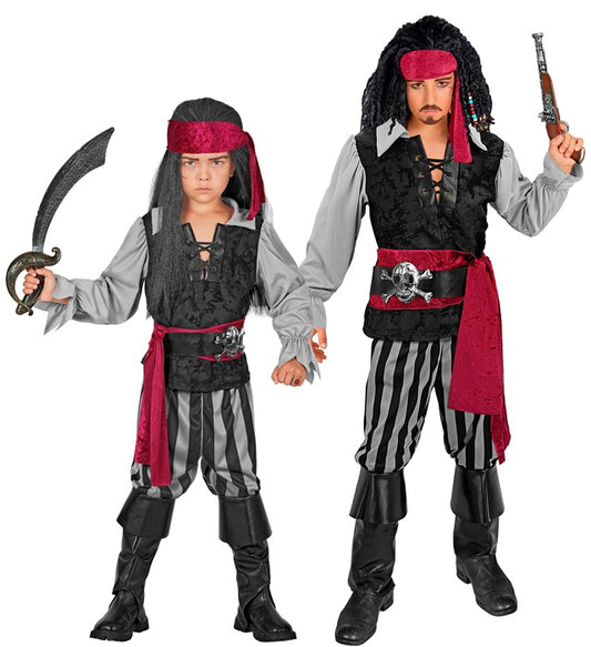 Piratenkostüm mit Hemd, Hose, Weste und Zubehör für Fasnacht und Karneval