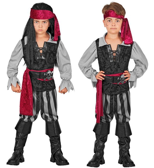 Piratenkostüm Komplettset mit Hemd, Weste, Hose und Zubehör für Fasnacht
