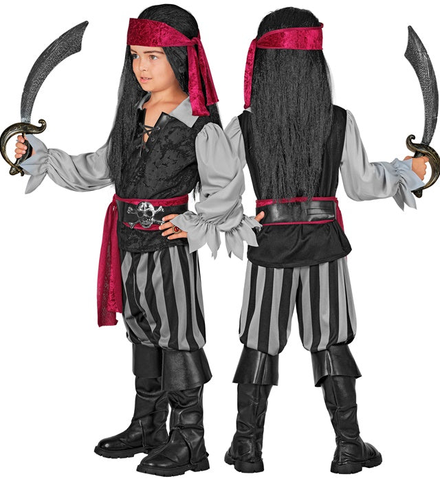 Piratenkostüm Komplettset mit Hemd, Weste, Hose und Zubehör für Fasnacht