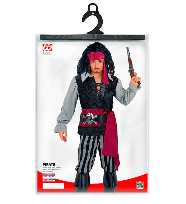 Piratenkostüm Komplettset mit Hemd, Weste, Hose und Zubehör für Fasnacht