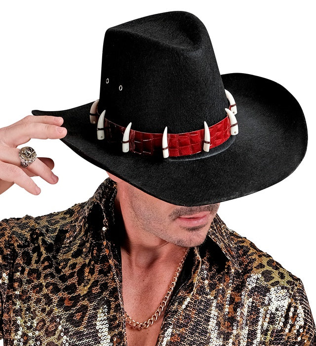 Schwarzer Dandy Hut aus Filz auf weißem Hintergrund
