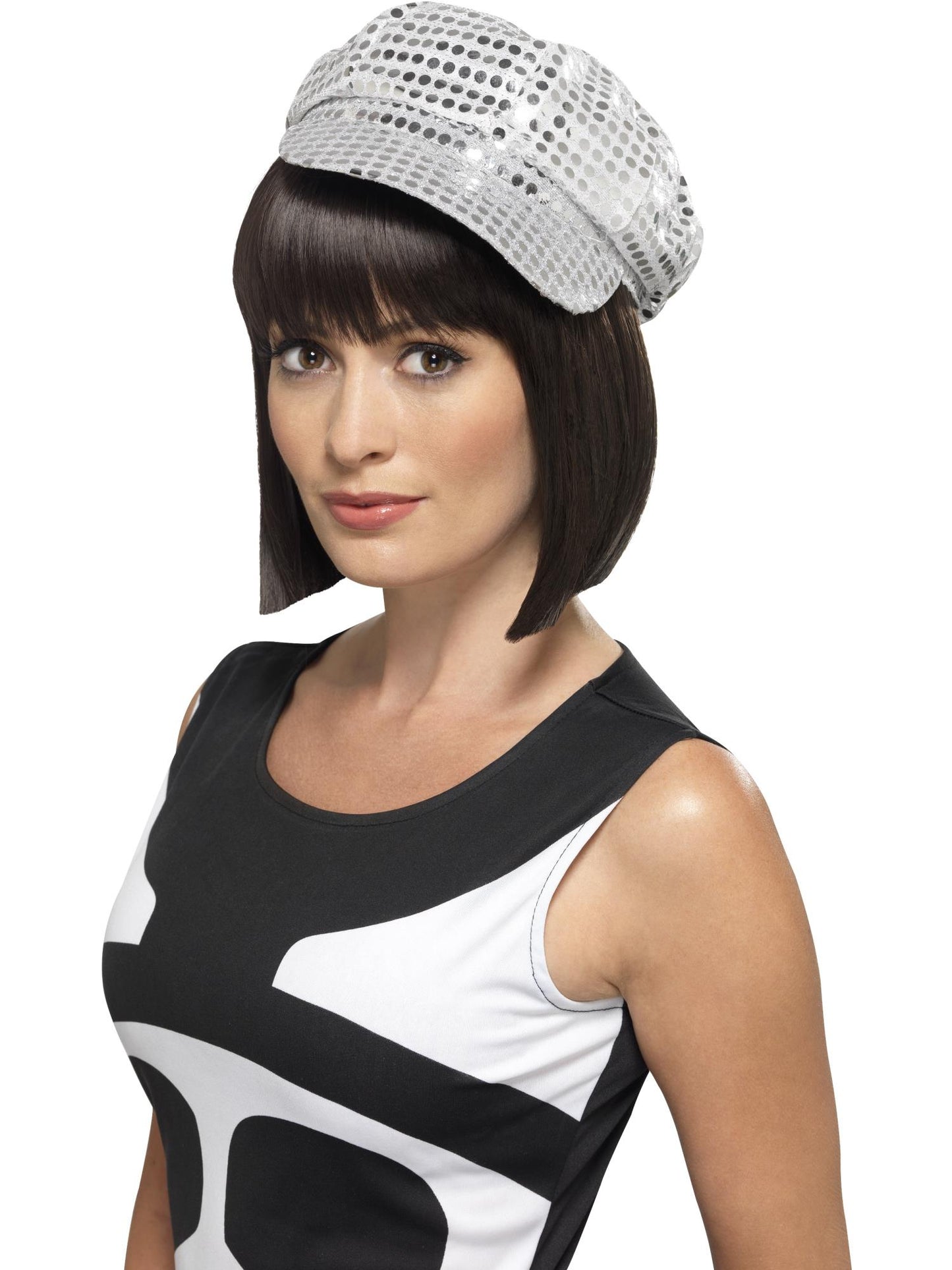 Smiffys 1970SDISCO Disco Sequin Hat, Silver für Damen