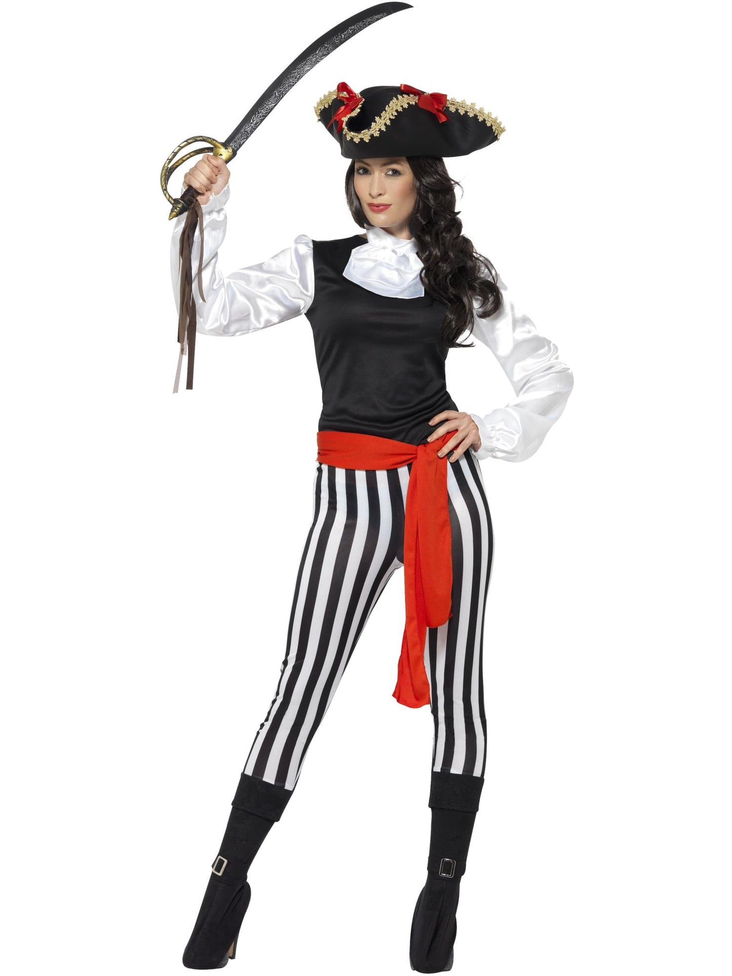 Smiffys Pirate Lady Costume, with Top, Black CS für Damen