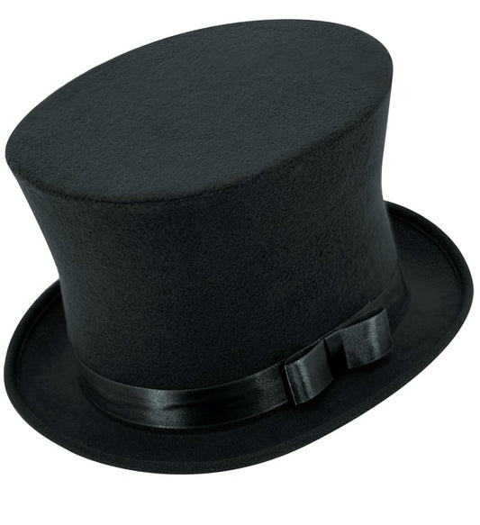 "SCHWARZER ZYLINDER WOLLFILZOPTIK" 16 cm Schwarz
