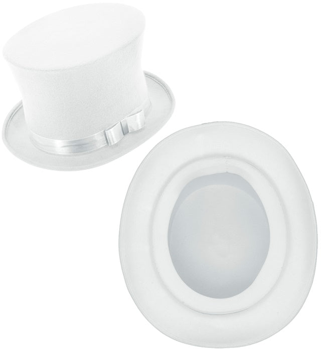 Weisser Zylinder aus Wollfilzoptik, 16 cm hoch