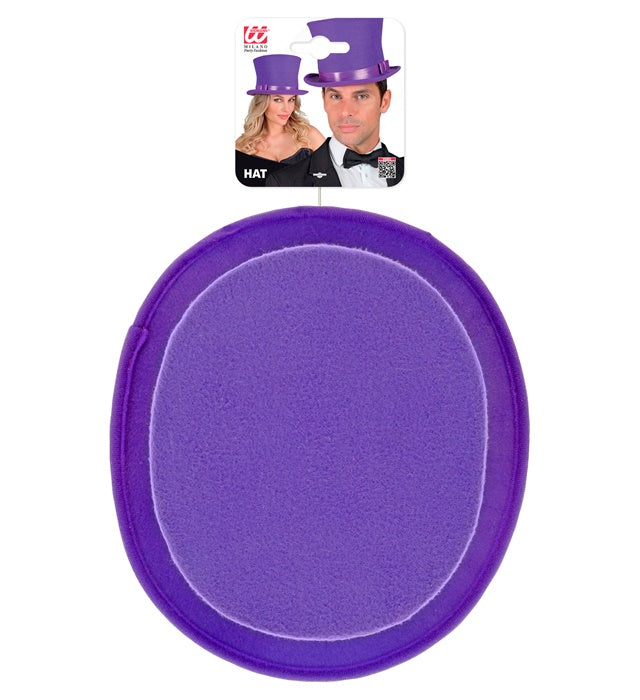 Violetter Zylinder in Wollfilzoptik, 16 cm hoch, Fasnachtshut für Karneval