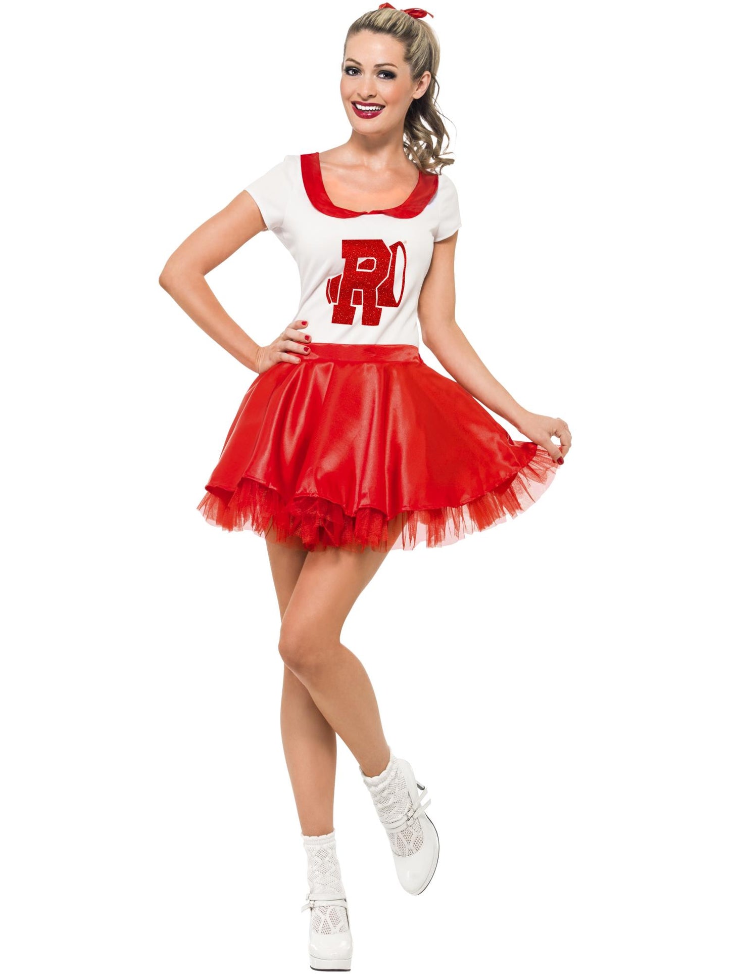 Smiffys GREASE Sandy Cheerleader Costume, Red & White CS für Damen