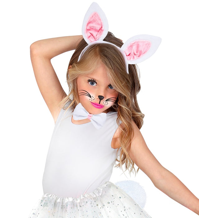 Häschen Dress-Up Set mit Ohren, Fliege und Schwanz für Fasnacht-Kostüm