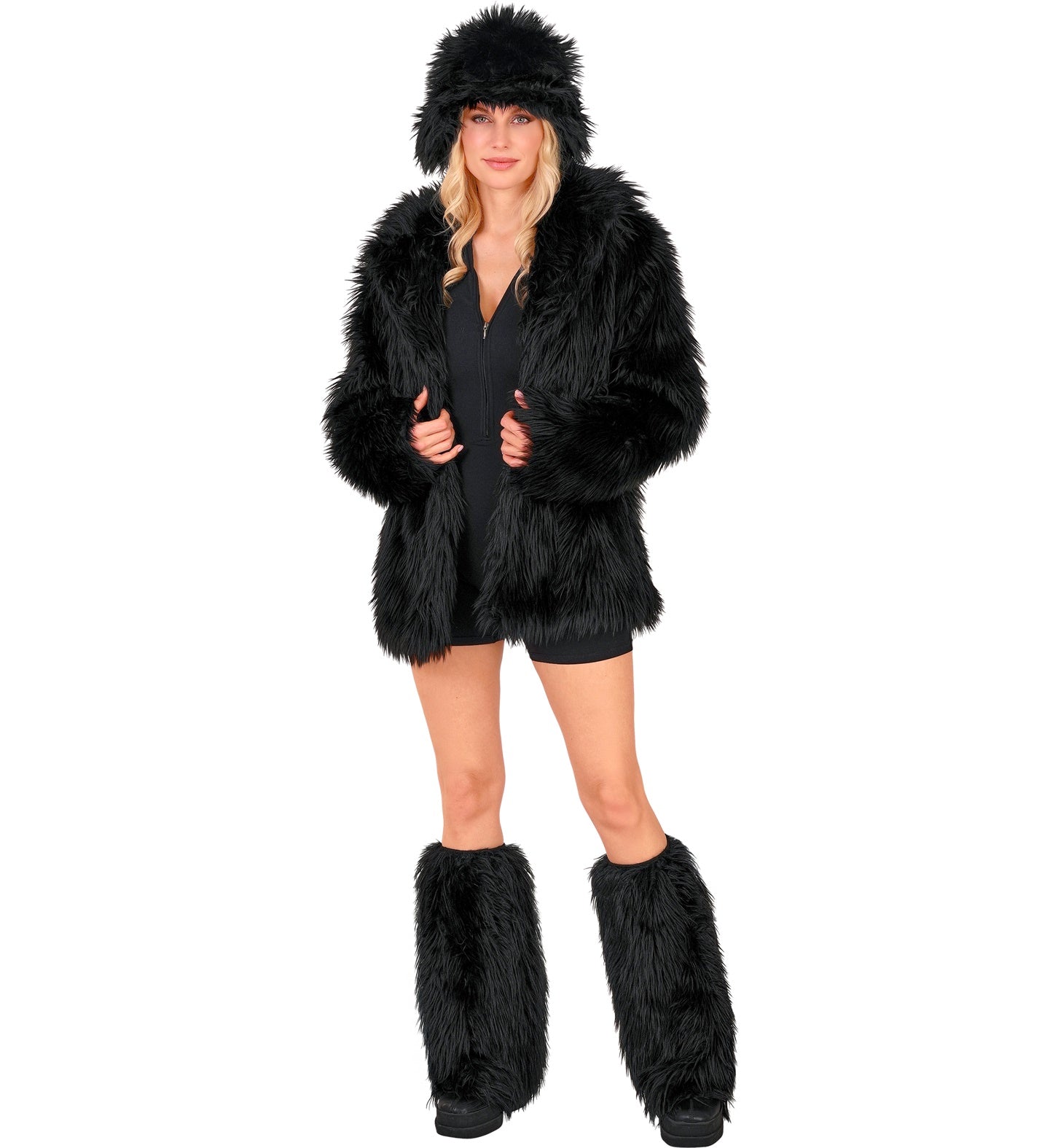 Schwarze Plüsch Beinstulpen – Warme Damen Beinwärmer Aus Plüsch