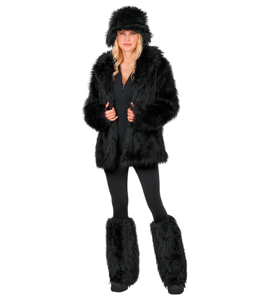 Schwarze Plüsch Beinstulpen – Warme Damen Beinwärmer Aus Plüsch