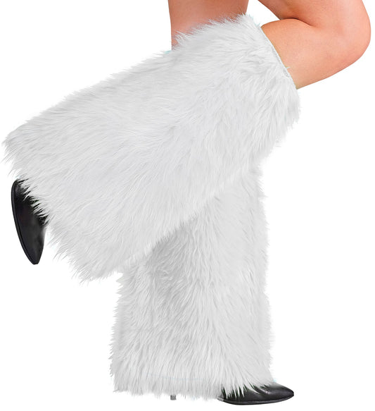 Weisse Plüsch Beinstulpen – Warme Beinwärmer Aus Plüsch