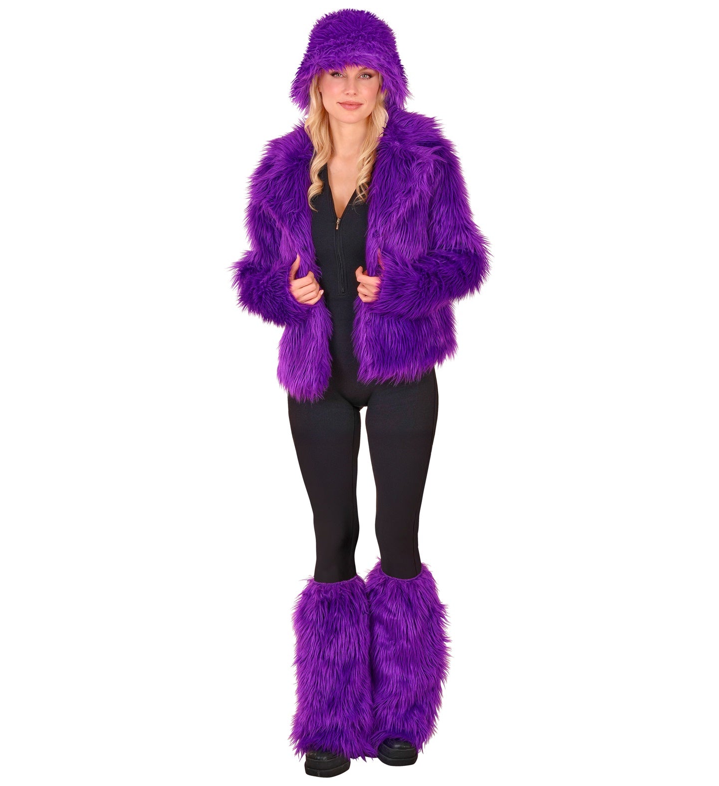 Violette Plüsch Beinstulpen – Warme Beinwärmer Aus Plüsch