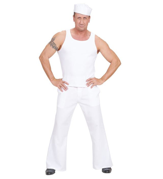 Ärmelloses weißes Shirt als Kostümbasis für Fasnacht und Karneval
