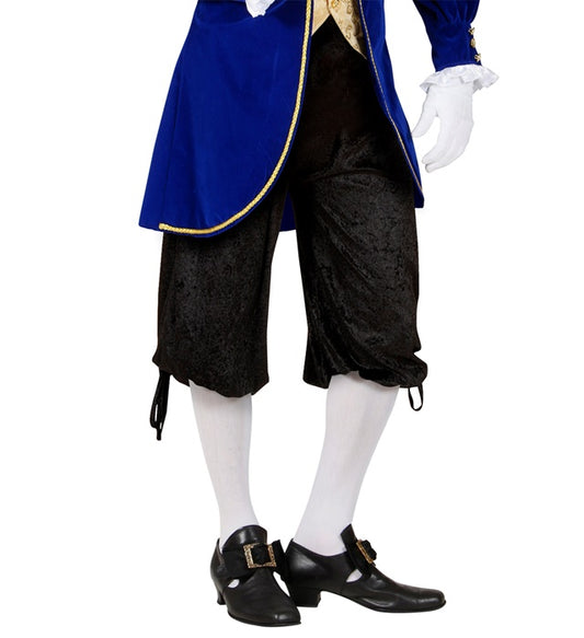 Schwarze Kniebundhose aus Samt für Piratenkostüm