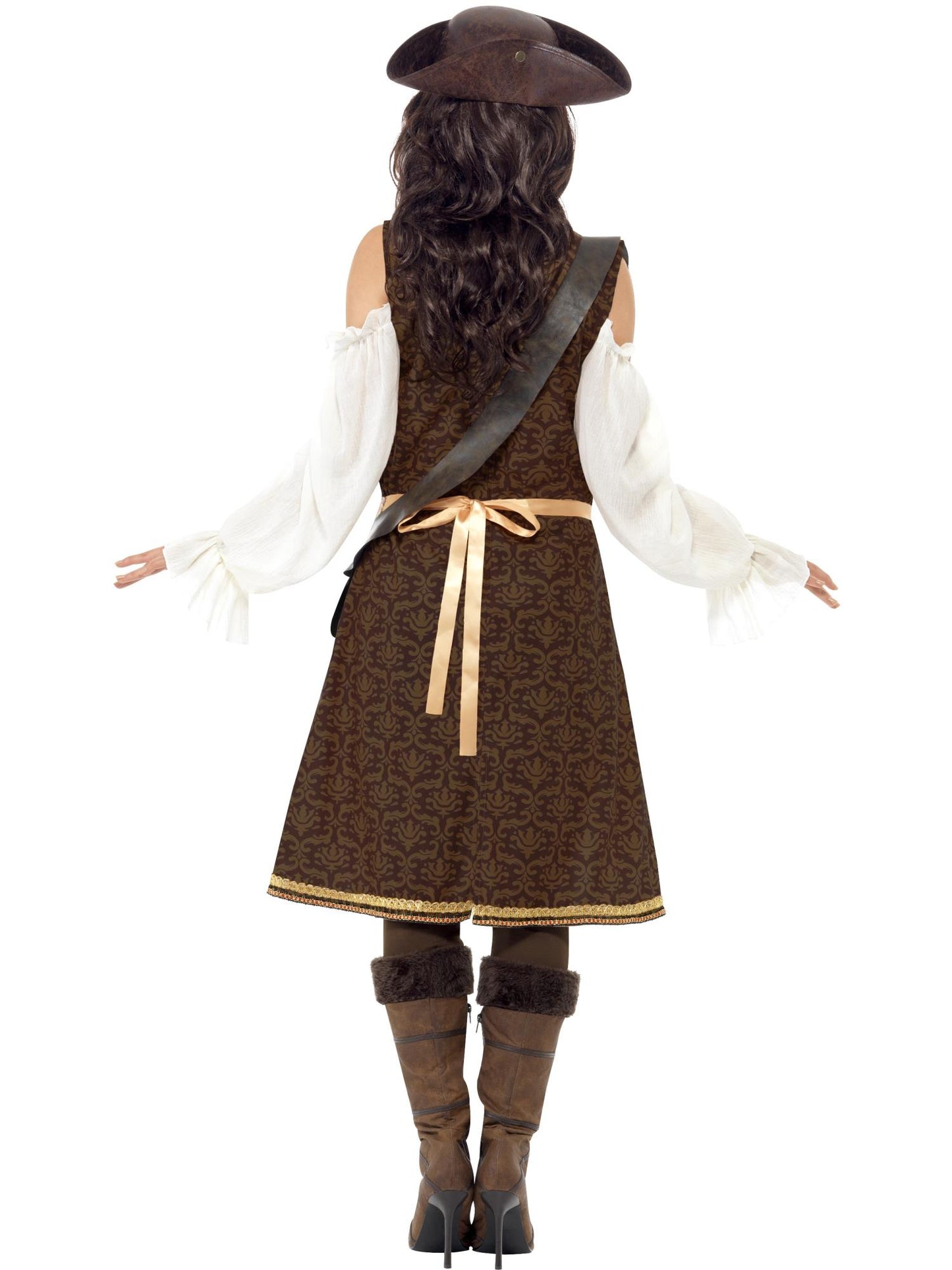 Smiffys High Seas Pirate Wench Costume, Brown CS für Damen