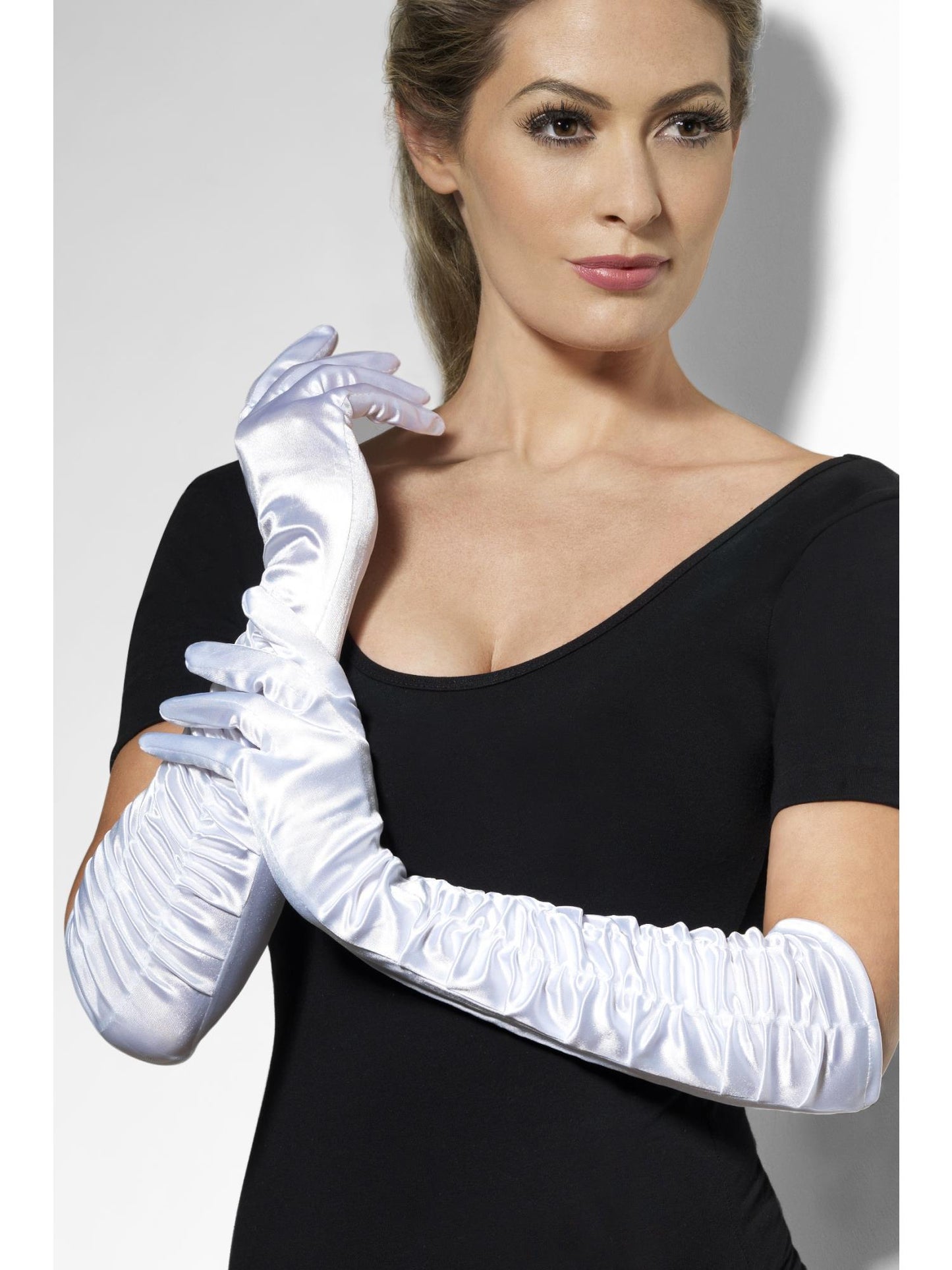 Smiffys FEVER Temptress Gloves, White AC für Damen