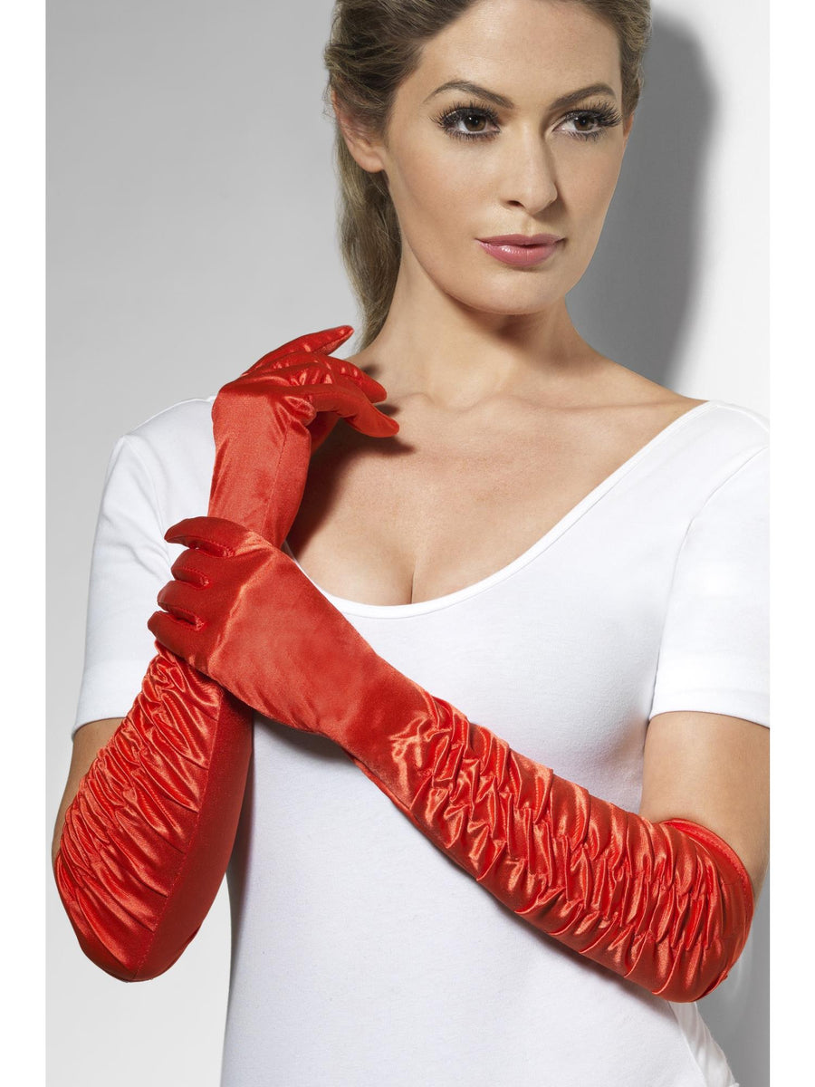 Smiffys FEVER Temptress Gloves, Red AC für Damen