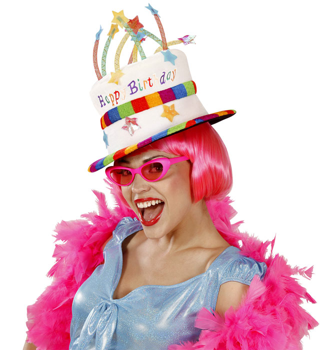 Kinder Samthut mit Aufschrift HAPPY BIRTHDAY in Rot