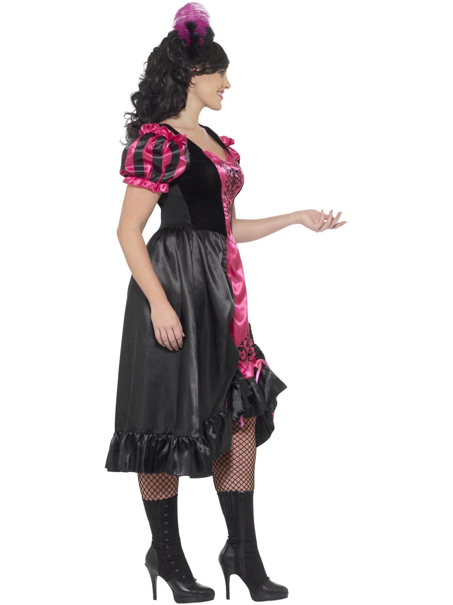 Smiffys WESTERN Curves Sassy Saloon Costume, Pink CS für Damen