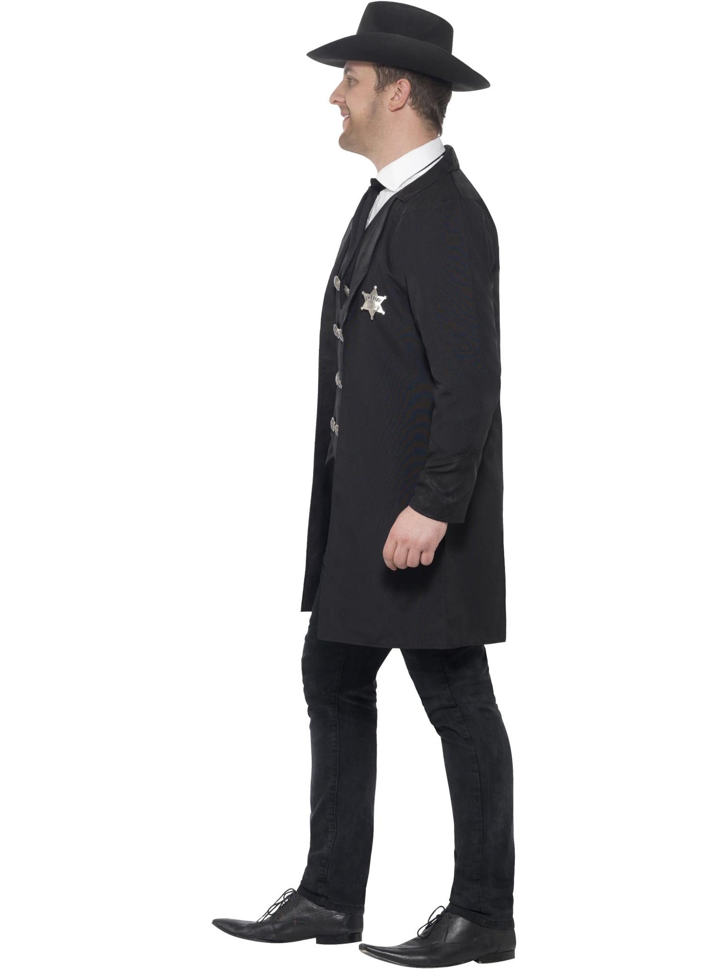 Smiffys WESTERN Curves Sheriff Costume, Black CS für Herren