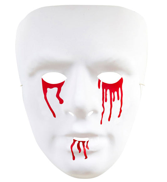 Maske mit blutenden Augen und Mund aus PVC für Halloween und Fasnacht