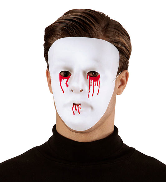 Maske mit blutenden Augen und Mund aus PVC für Halloween und Fasnacht
