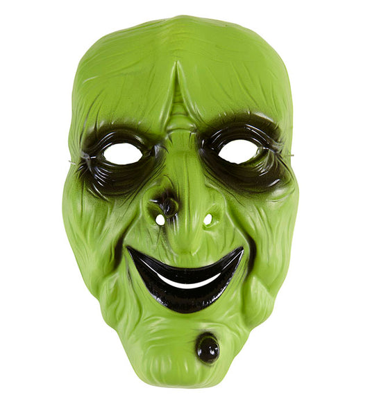 Hexenmaske aus PVC mit realistischem Design für Halloween und Fasnacht