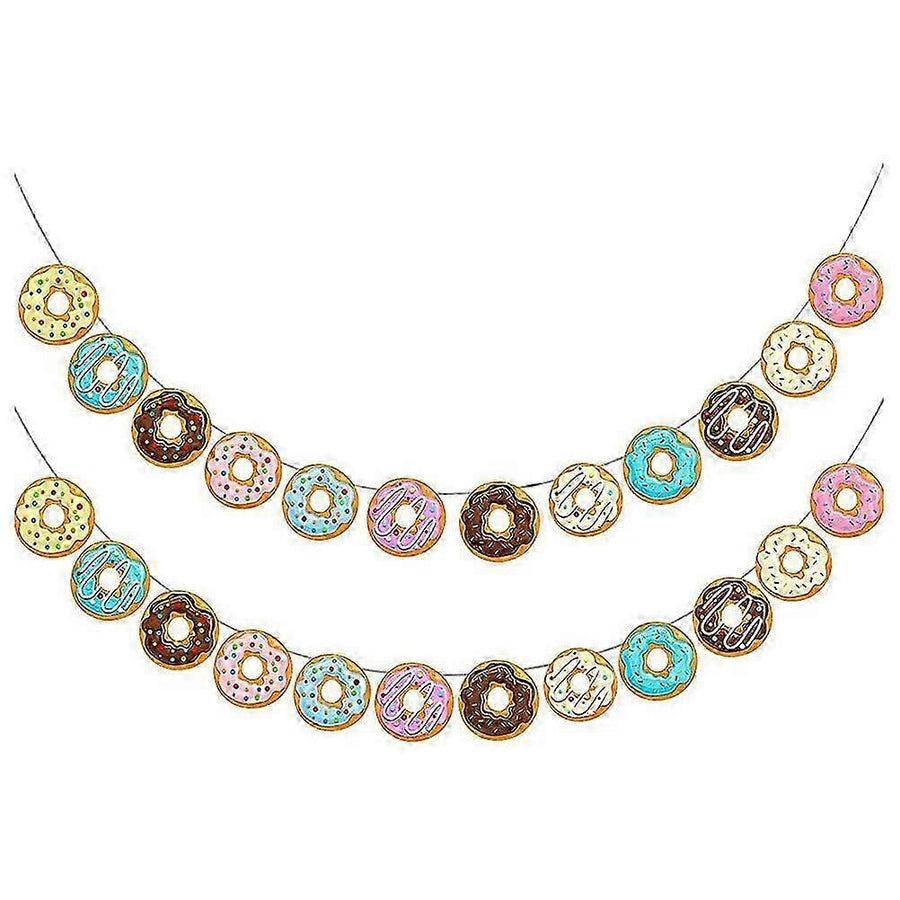 Boland Girlanden Donut Girlande aus Karton Bunt 300 cm für Partydekoration