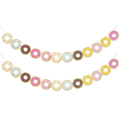 Boland Girlanden Donut Girlande aus Karton Bunt 300 cm für Partydekoration