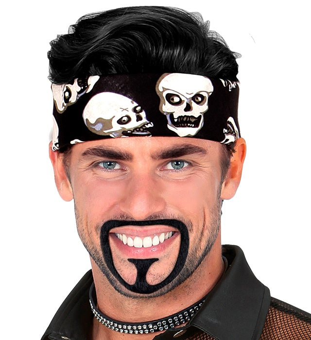 Schwarzer Spitzbart als Kostümzubehör für Fasnacht und Halloween