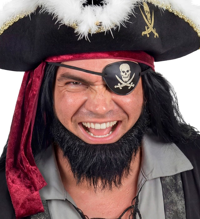 Piratenbart in Schwarz und Braun für Fasnacht Kostüm