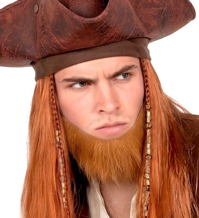Piratenbart in Schwarz und Braun für Fasnacht Kostüm