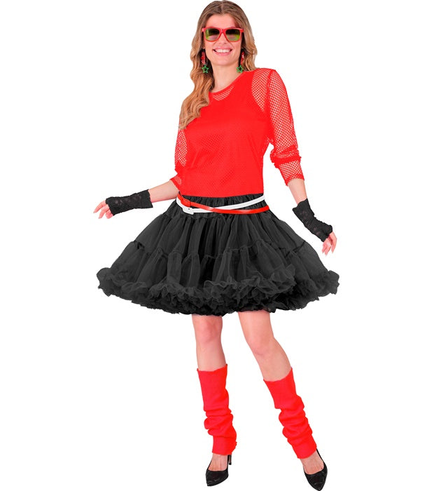 Schwarzer mehrlagiger Tüll-Tutu Petticoat auf weissem Hintergrund