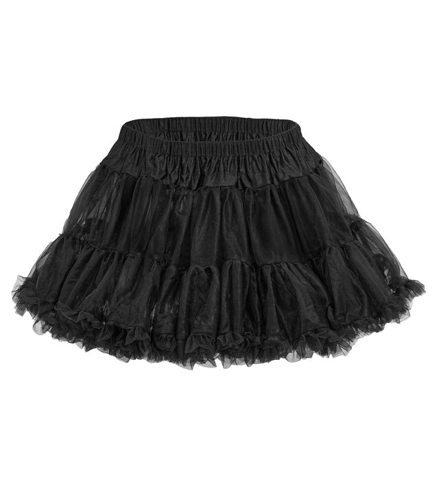 Schwarzer mehrlagiger Tüll-Tutu Petticoat auf weissem Hintergrund