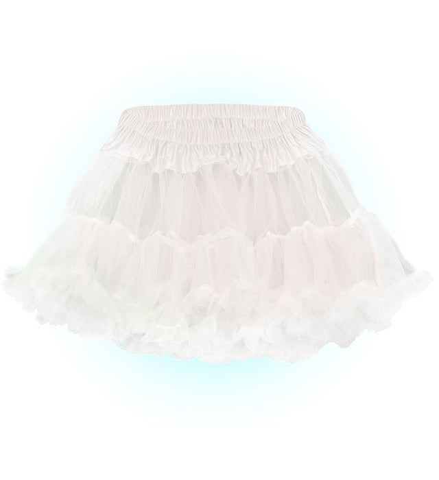 Weisser mehrlagiger Tüll Petticoat mit elastischem Bund