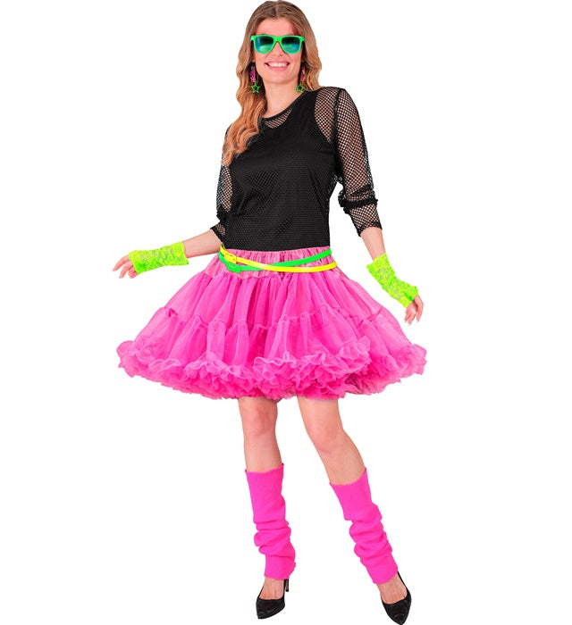Neon pinker mehrlagiger Tüll Petticoat für Fasnacht und Karneval