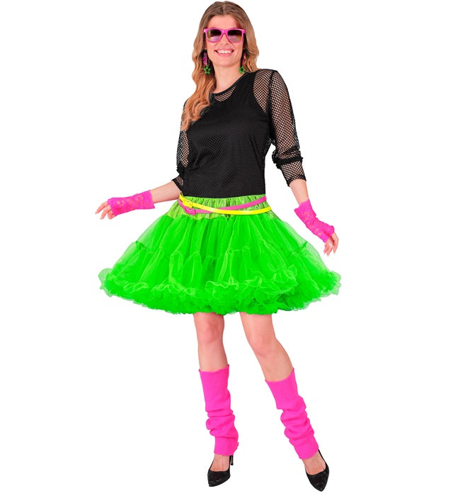Neon grüner mehrlagiger Tüll-Petticoat für Fasnacht und Karneval