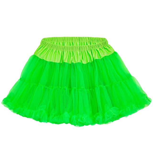 Neon grüner mehrlagiger Tüll-Petticoat für Fasnacht und Karneval