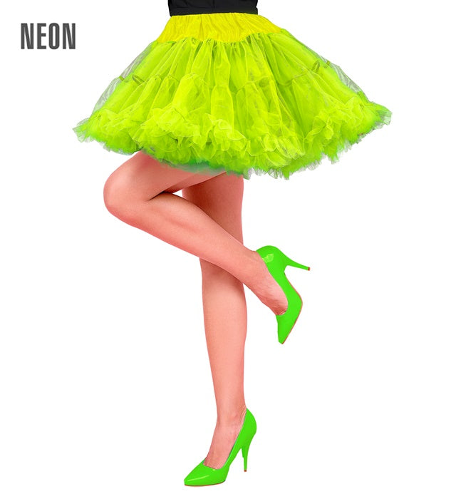 Neon gelber mehrlagiger Tüll-Petticoat für Fasnachtskostüme