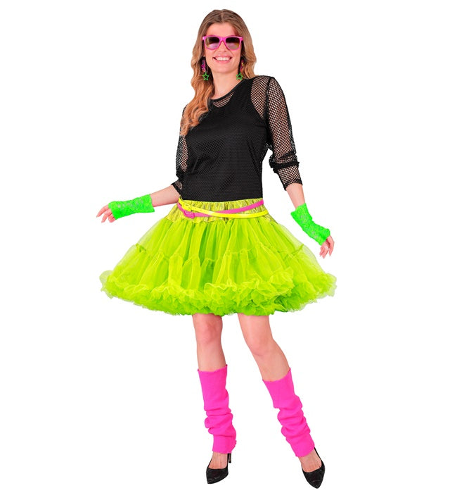 Neon gelber mehrlagiger Tüll-Petticoat für Fasnachtskostüme