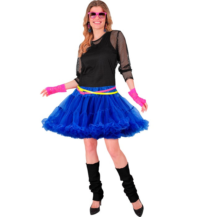 Blauer mehrlagiger Tüll-Petticoat für Fasnacht und Karneval