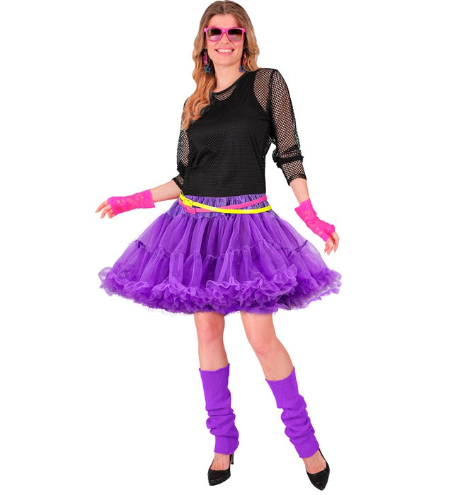 Violetter mehrlagiger Tüll-Petticoat mit elastischem Bund für Fasnachtskostüme