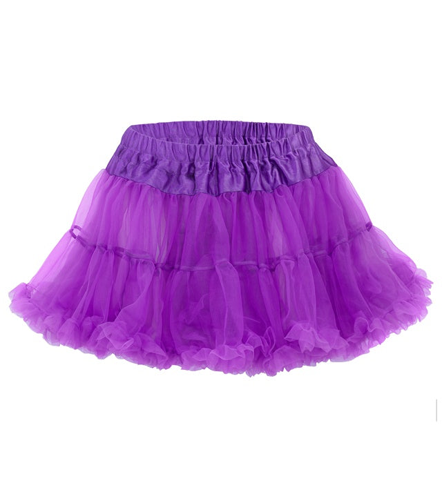 Violetter mehrlagiger Tüll-Petticoat mit elastischem Bund für Fasnachtskostüme