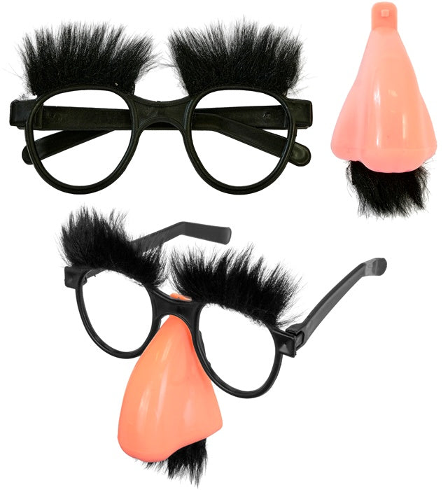 Lustige Brille mit künstlicher Nase, Schnurrbart und Augenbrauen für Fasnacht