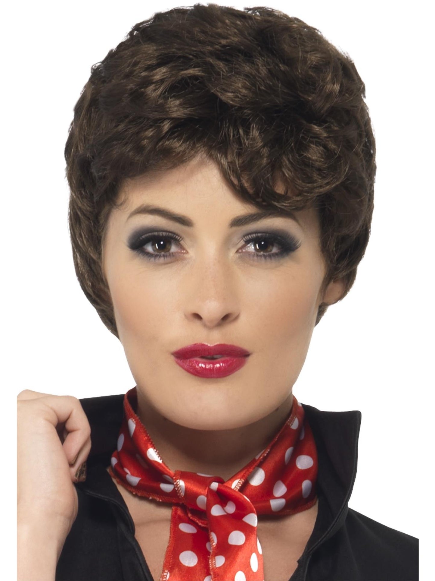 Smiffys Grease Rizzo Wig, Brown für Damen