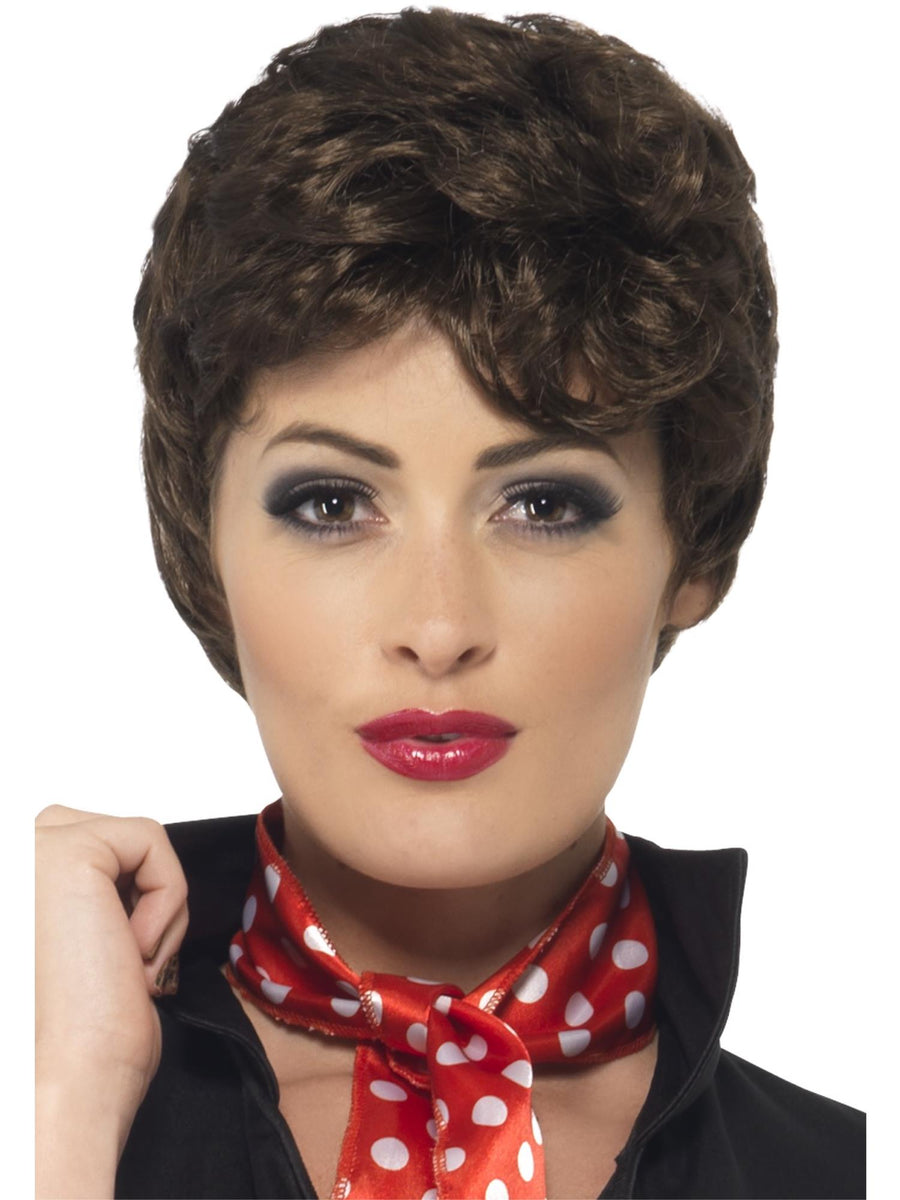 Smiffys Grease Rizzo Wig, Brown für Damen