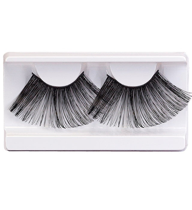 Superlange schwarze Wimpern mit Klebstofftube für Fasnacht Make-up