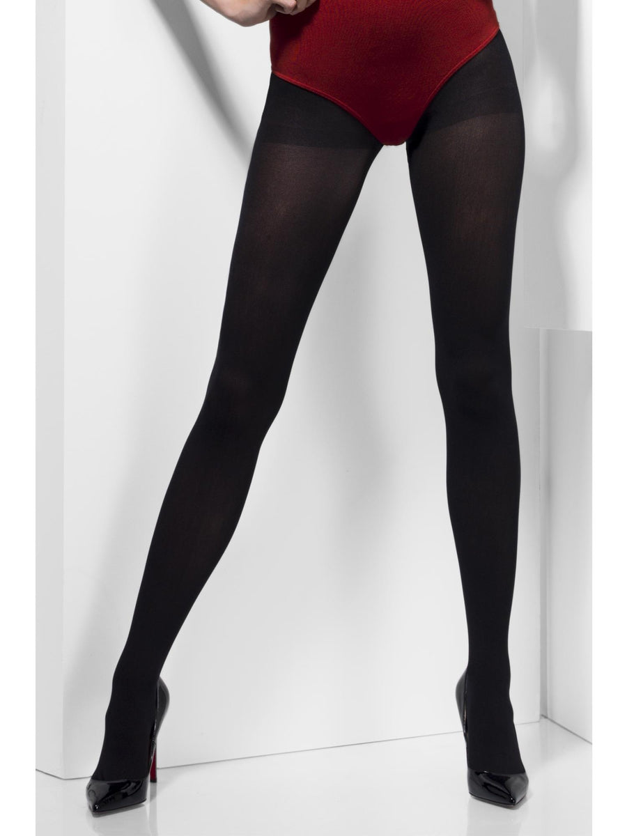Smiffys FEVER Opaque Tights, Black für Damen