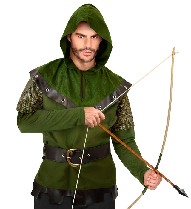 Robin Hood Kostüm Oberteil mit Kapuze und Gürtel für Fasnacht und Mittelalterfest